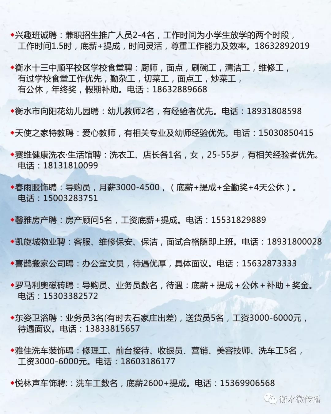 今日发布：烟台地区最新一期招聘资讯汇总